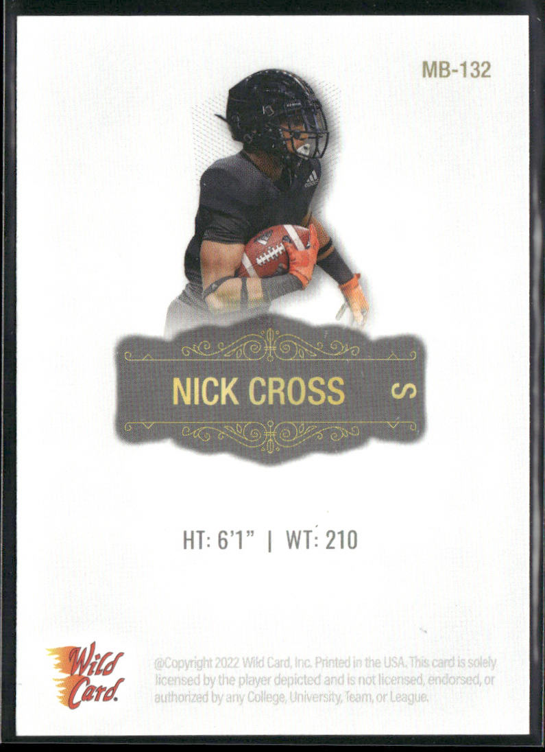 Nick Cross 2022 Wild Card Matte White #MB-132 Maryland Terrapins