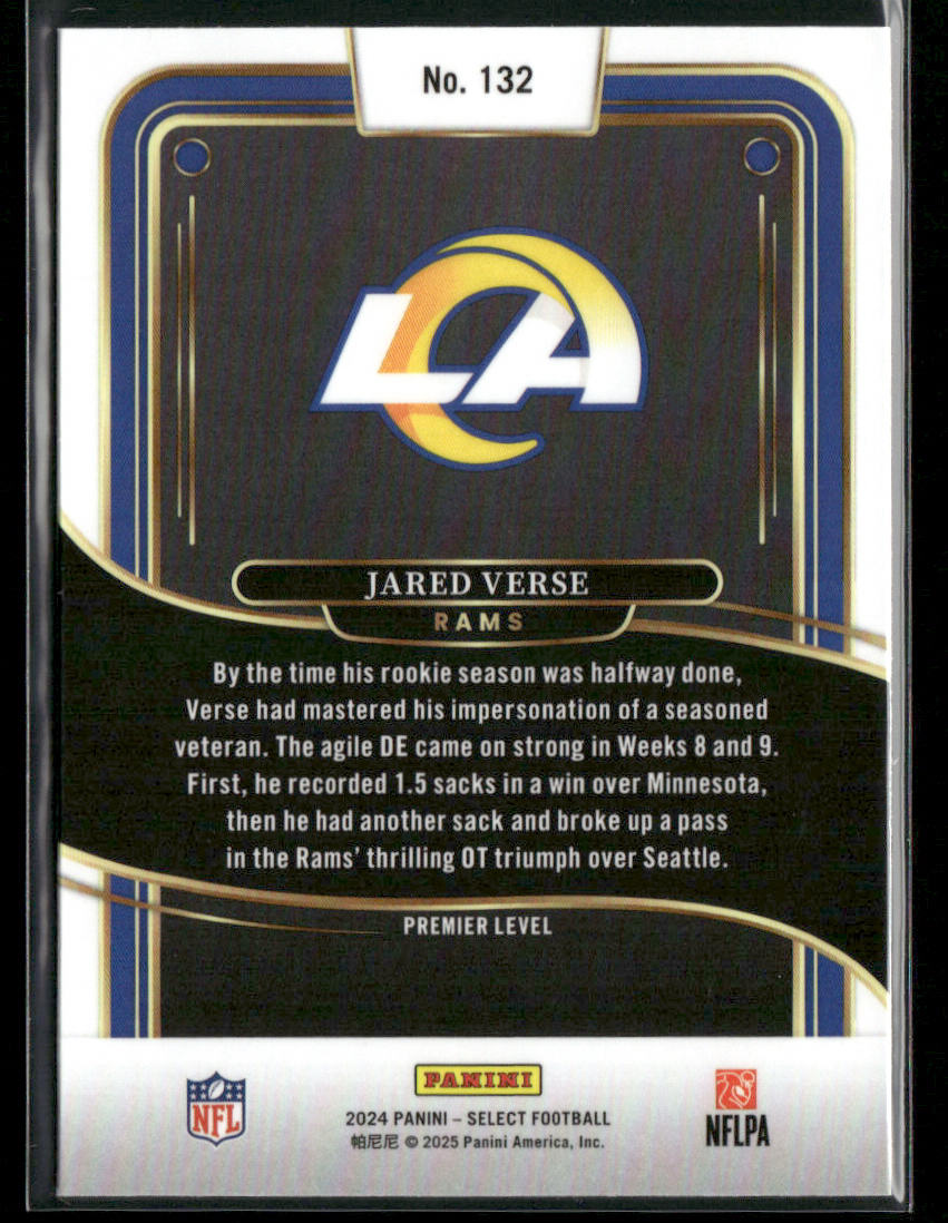 Jared Verse 2024 Panini Select #132 RC Los Angeles Rams