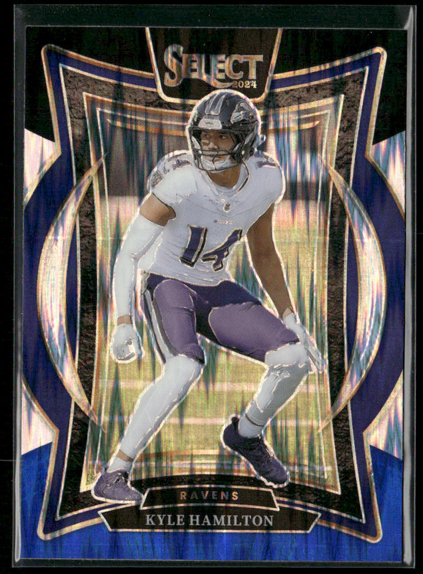 Kyle Hamilton 2024 Panini Select Black & Blue Prizm Shock #78 Baltimore Ravens
