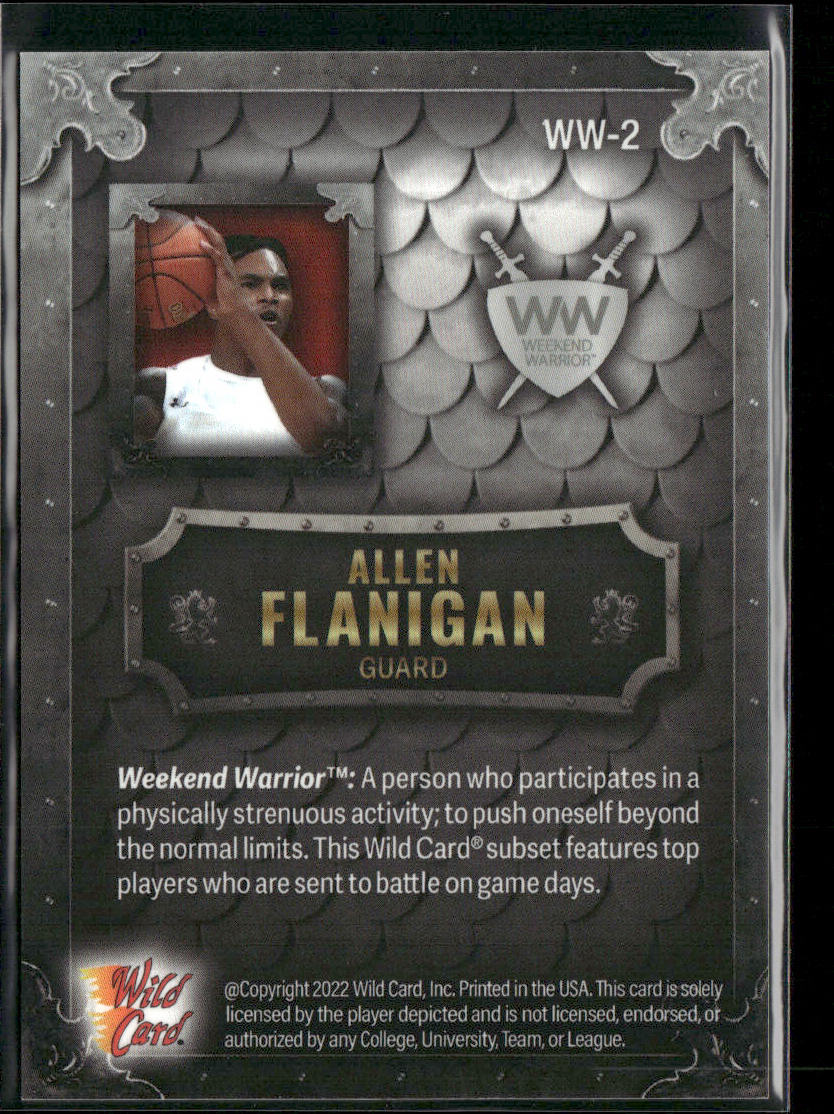 Allen Flanigan 2022 Wild Card Matte Weekend Warrior Silver/White/Red #WW-2 SN