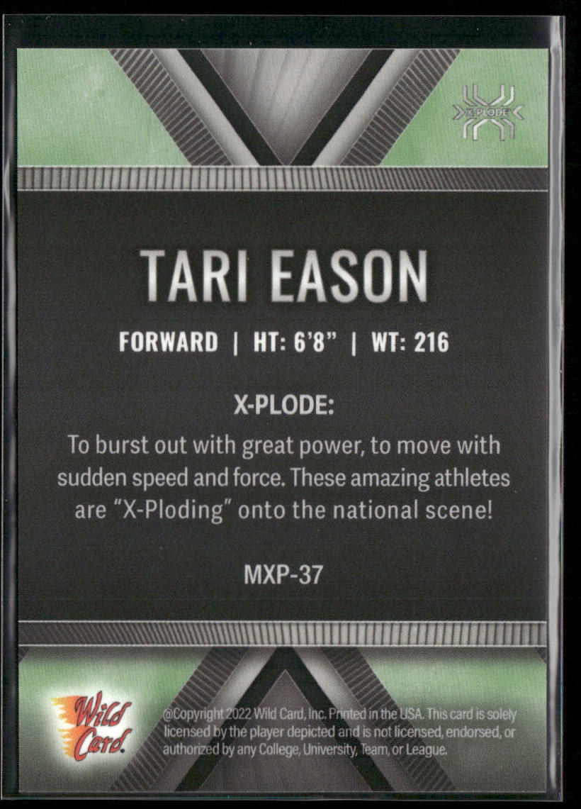 Tari Eason 2022 Wild Card Matte X-Plode White/Green X #MXP-37 SN