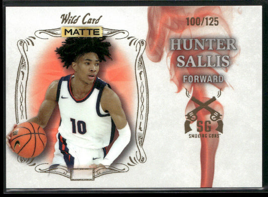 Hunter Sallis 2022 Wild Card Matte Smoking Guns White/Red #SG-6 SN