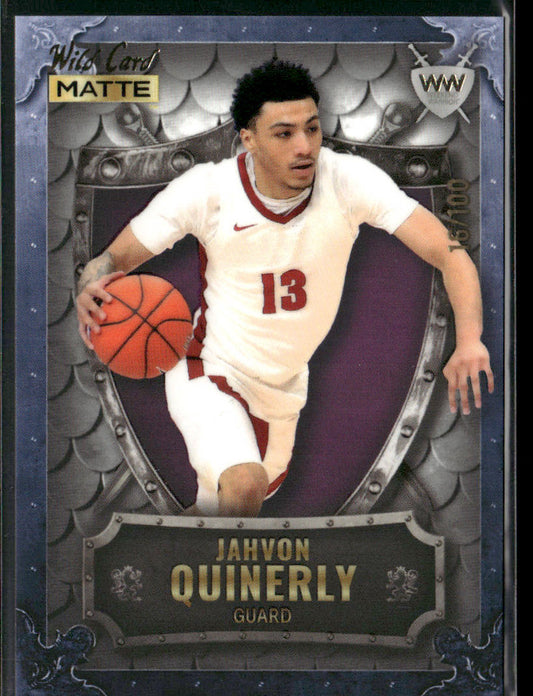 Jahvon Quinerly 2022 Wild Card Matte Weekend Warrior #WW-18 SN