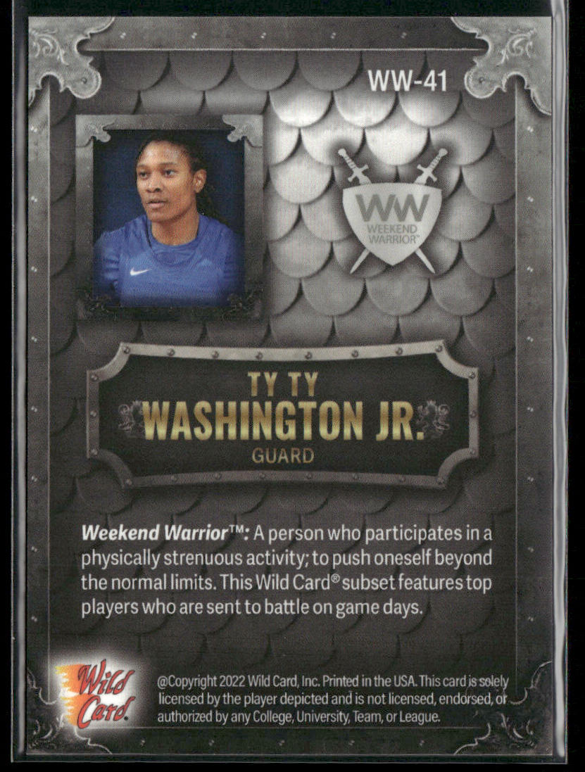 TyTy Washington Jr. 2022 Wild Card Matte Weekend Warrior #WW-41 SN