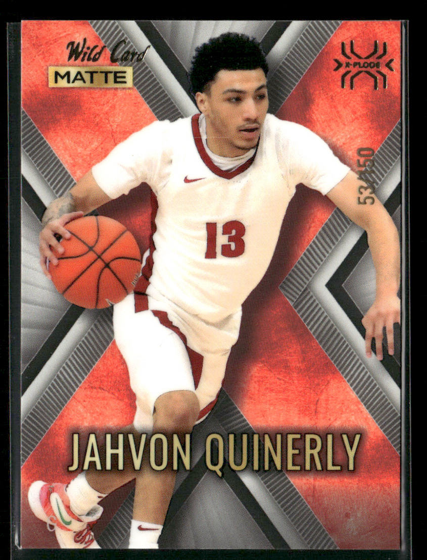 Jahvon Quinerly 2022 Wild Card Matte X-Plode White/Red X #MXP-18 SN