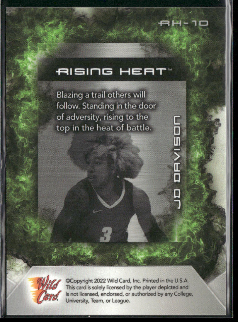 JD Davison 2022 Wild Card Matte Rising Heat White/Green #RH-10 SN