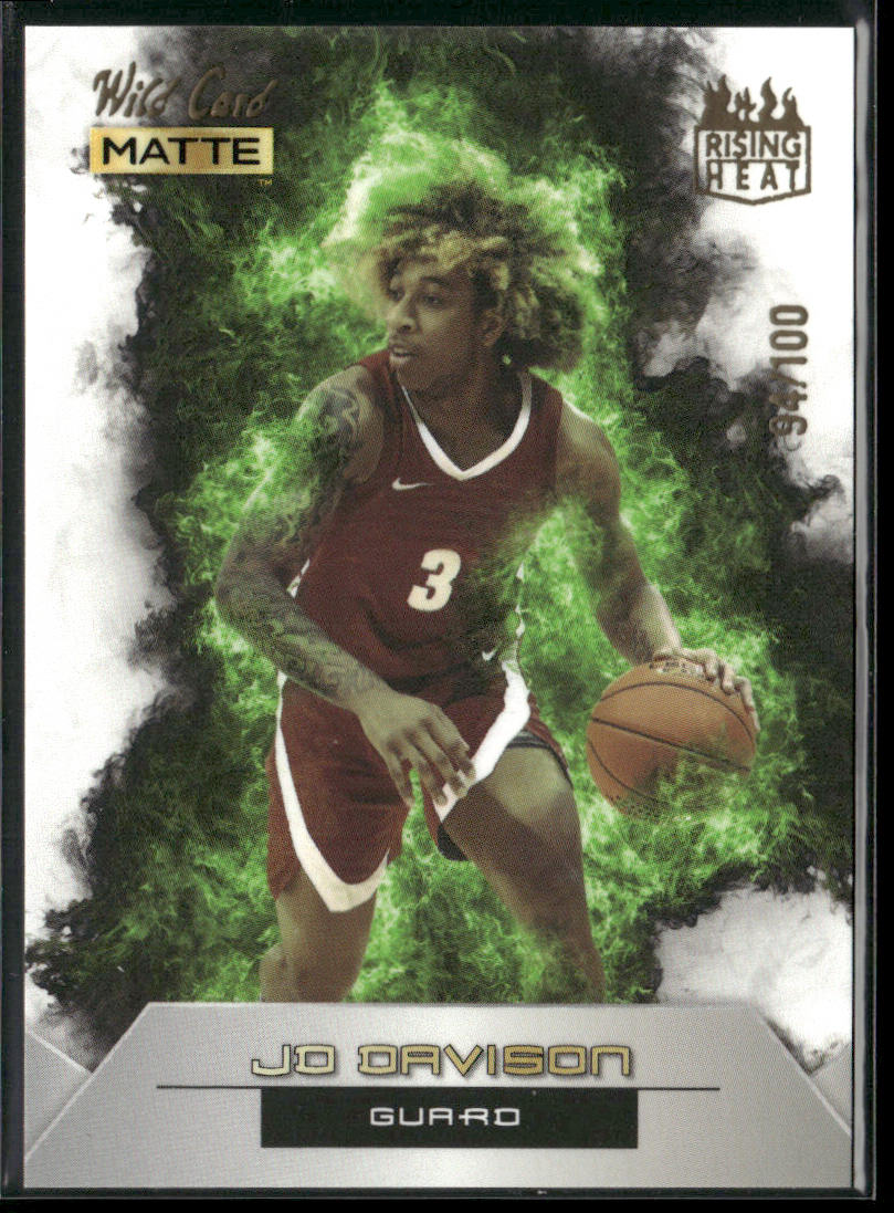 JD Davison 2022 Wild Card Matte Rising Heat White/Green #RH-10 SN