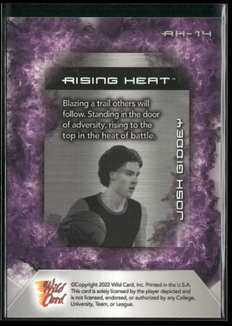 Josh Giddey 2022 Wild Card Matte Rising Heat White/Purple #RH-14 City Thunder