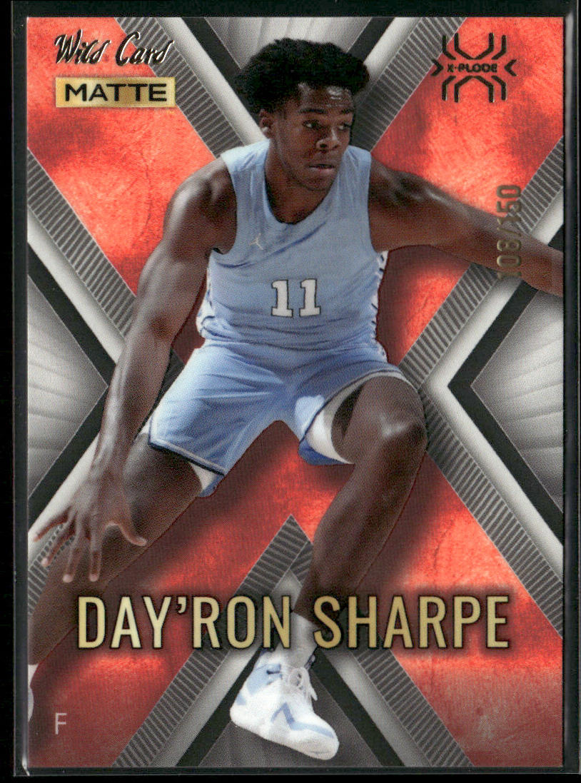 Day'Ron Sharpe 2022 Wild Card Matte X-Plode White/Red X #MXP-11 SN
