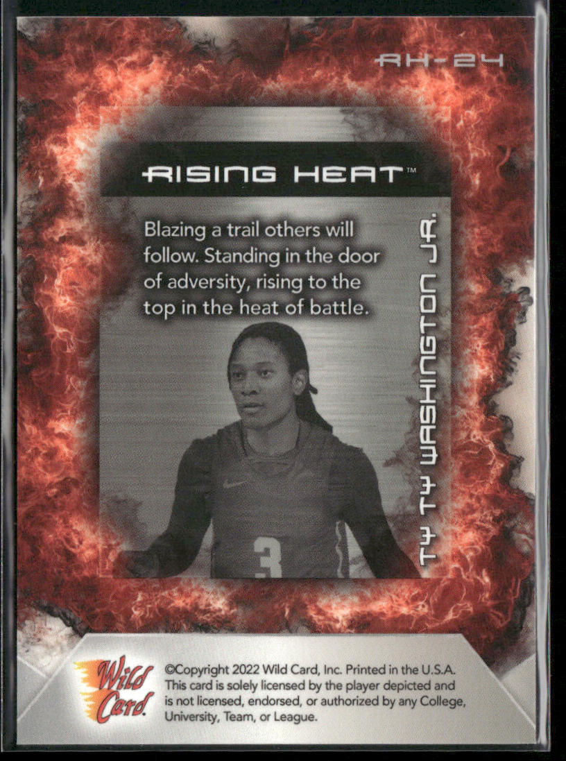 TyTy Washington 2022 Wild Card Matte Rising Heat White/Red #RH-24 SN Wildcats