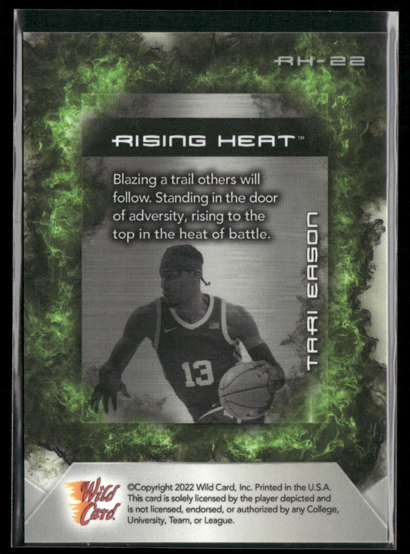 Tari Eason 2022 Wild Card Matte Rising Heat White/Green #RH-22 SN LSU Tigers