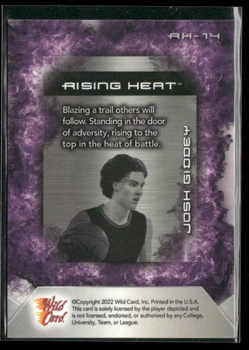Josh Giddey 2022 Wild Card Matte Rising Heat White/Purple #RH-14