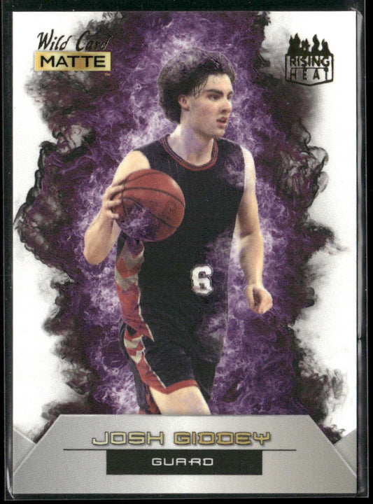 Josh Giddey 2022 Wild Card Matte Rising Heat White/Purple #RH-14