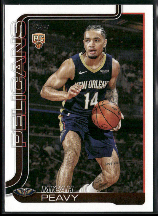Micah Peavy 2025-26 Topps #241 RC New Orleans Pelicans