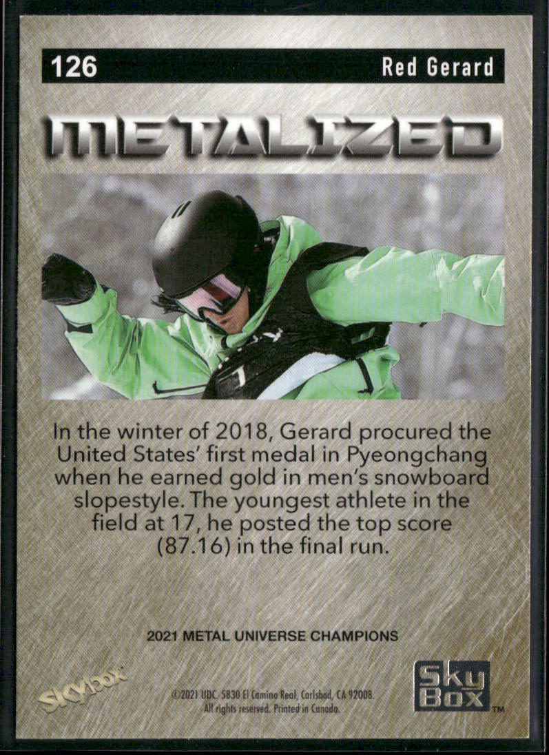 Red Gerard 2021 SkyBox Metal Universe Champions Copper #126