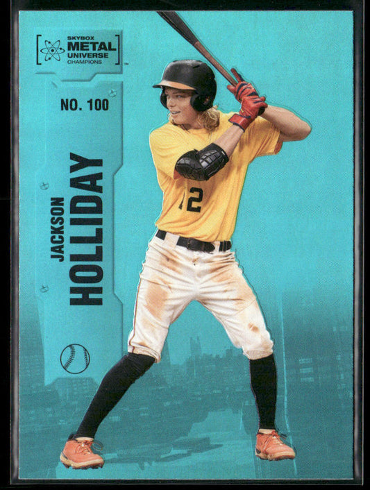 Jackson Holliday 2022 SkyBox Metal Universe Champions Aqua #100