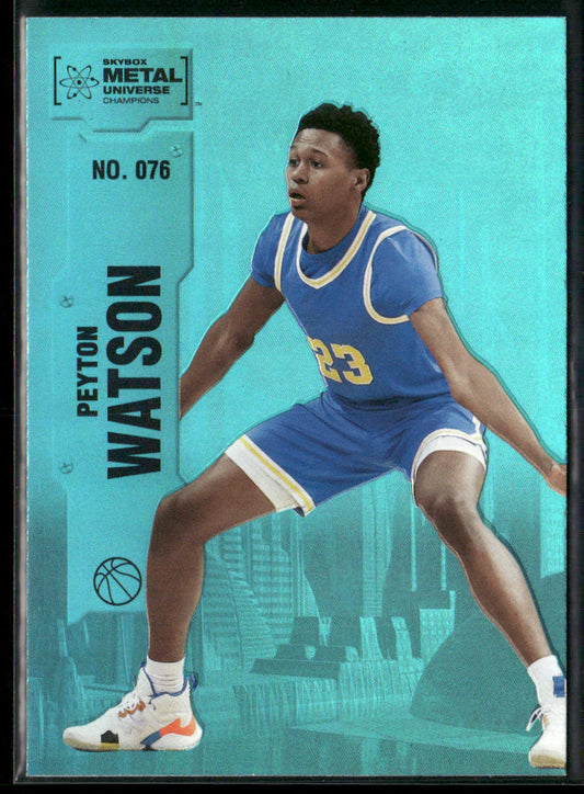 Peyton Watson 2022 SkyBox Metal Universe Champions Aqua #076