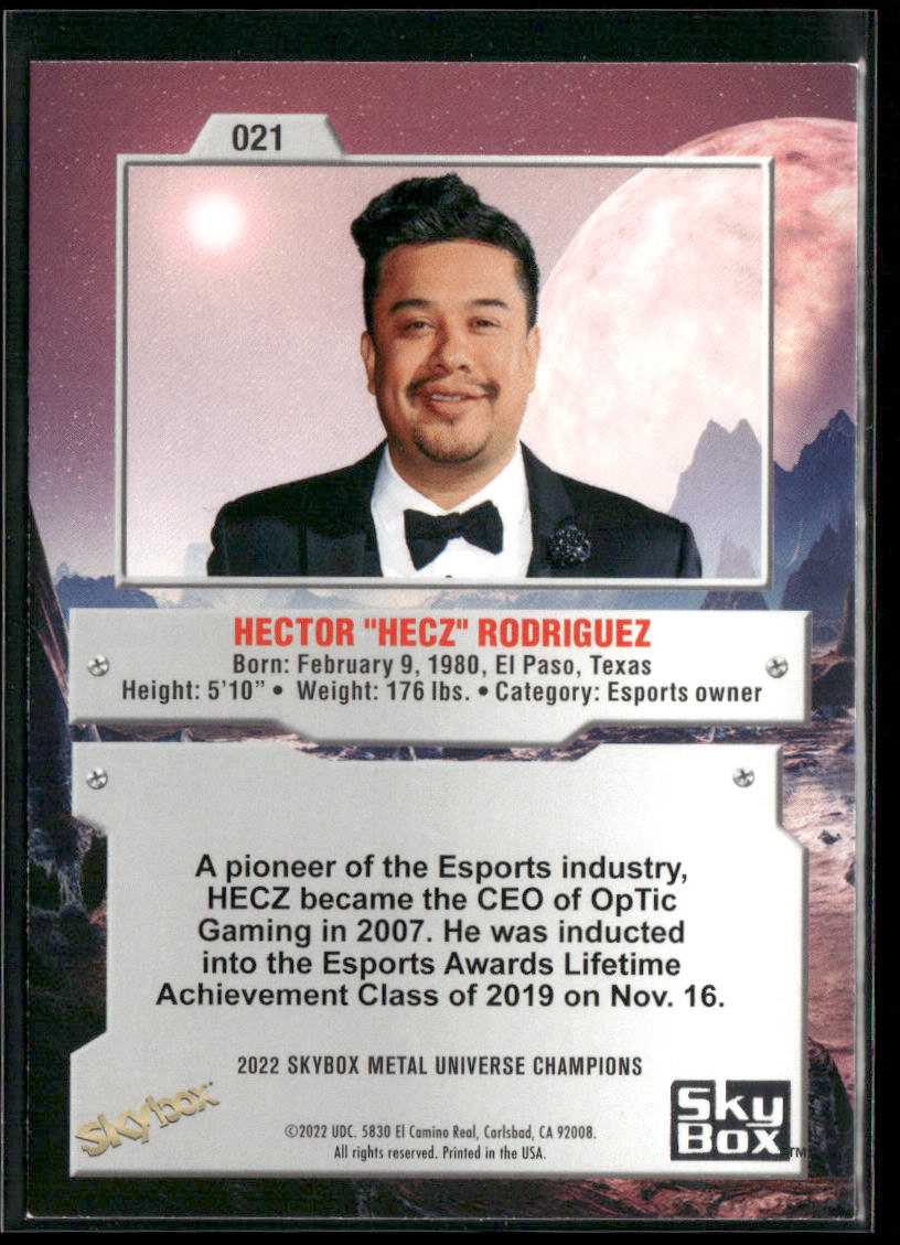 Hector Rodriguez 2022 SkyBox Metal Universe Champions #021 back