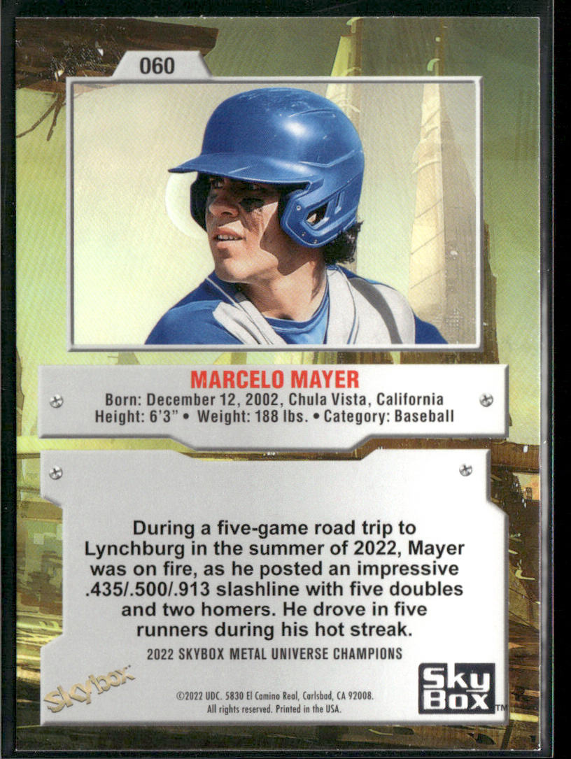 Marcelo Mayer 2022 SkyBox Metal Universe Champions #060 back