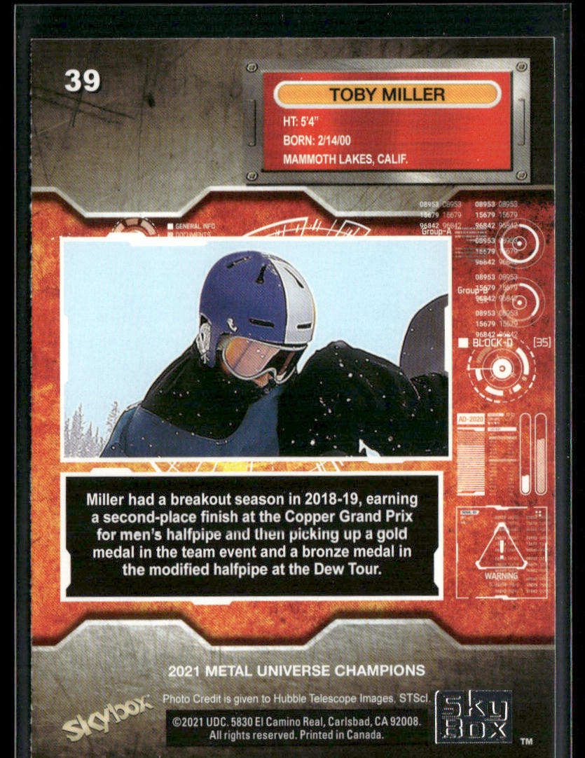 Toby Miller 2021 SkyBox Metal Universe Champions #39