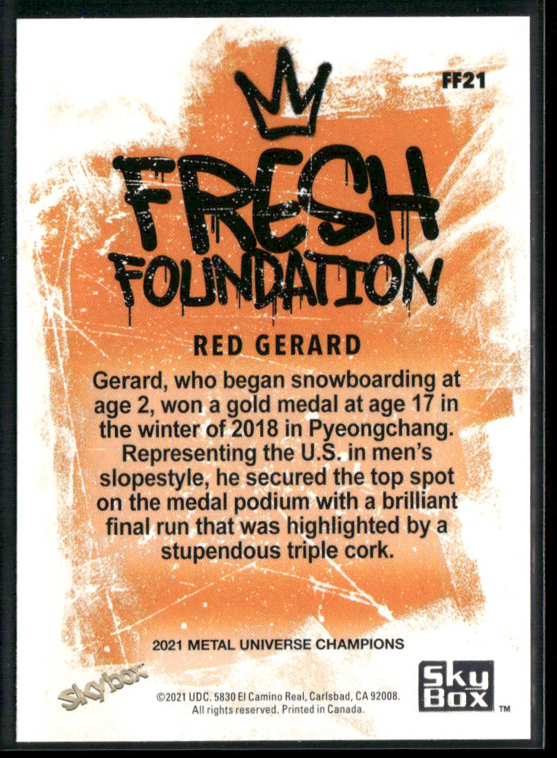 Red Gerard 2021 SkyBox Metal Universe Champions Fresh Foundation #FF21