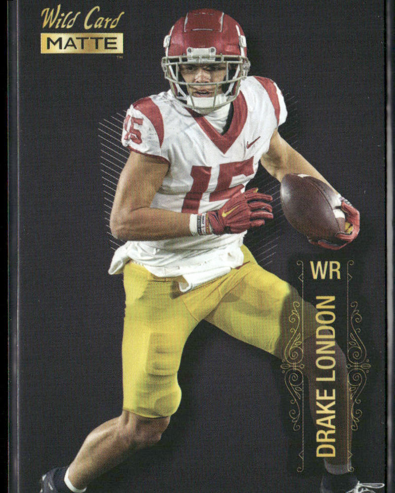 Drake London 2022 Wild Card Matte Black #MB-39 USC Trojans