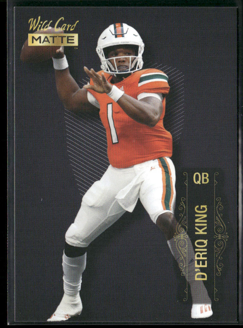 D'Eriq King 2022 Wild Card Matte Black #MB-49 Miami Hurricanes