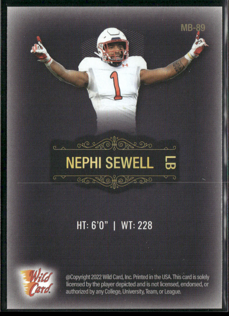 Nephi Sewell 2022 Wild Card Matte Black #MB-89 Utah Utes