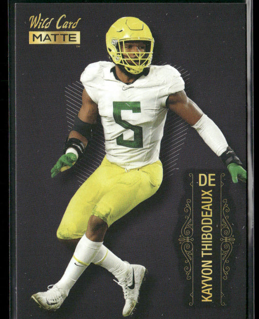 Kayvon Thibodeaux 2022 Wild Card Matte Black #MB-69 Oregon Ducks