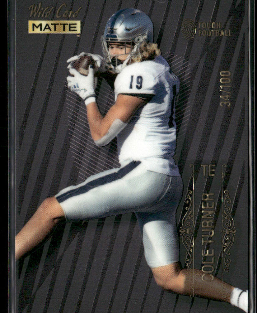 Cole Turner 2022 Wild Card Matte Touch Football Black Pattern Four #MB-21 SN