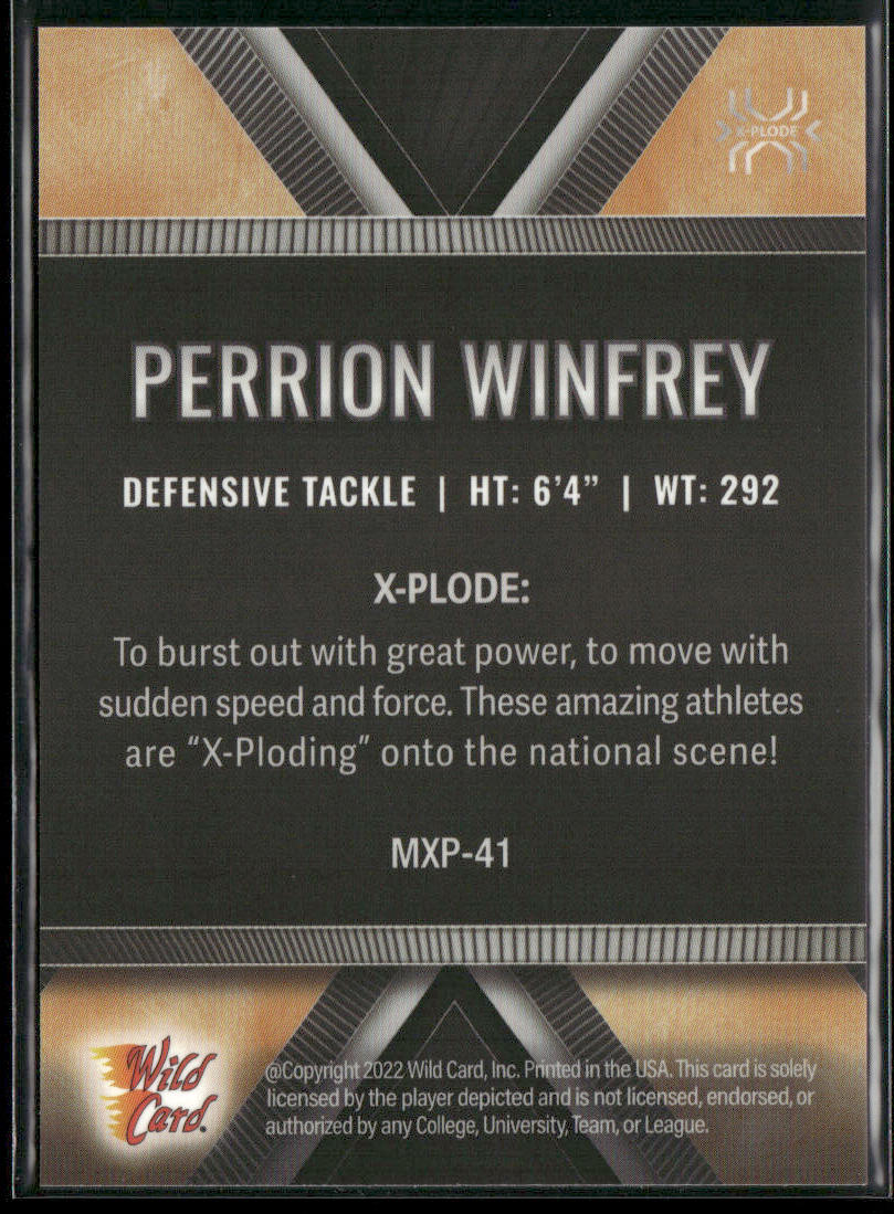 Perrion Winfrey 2022 Wild Card Matte X-Plode Black/Gold X #MXP-41 SN Sooners