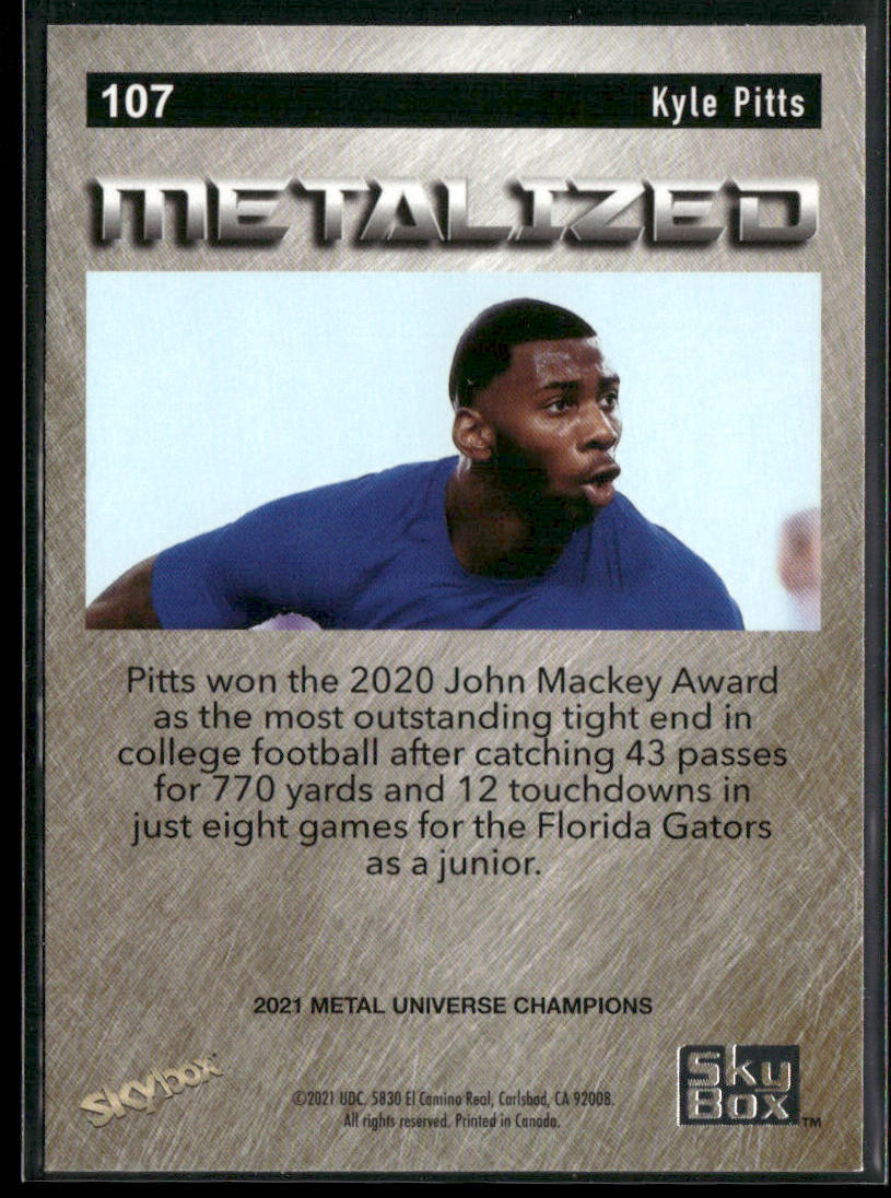 Kyle Pitts 2021 SkyBox Metal Universe Champions #107