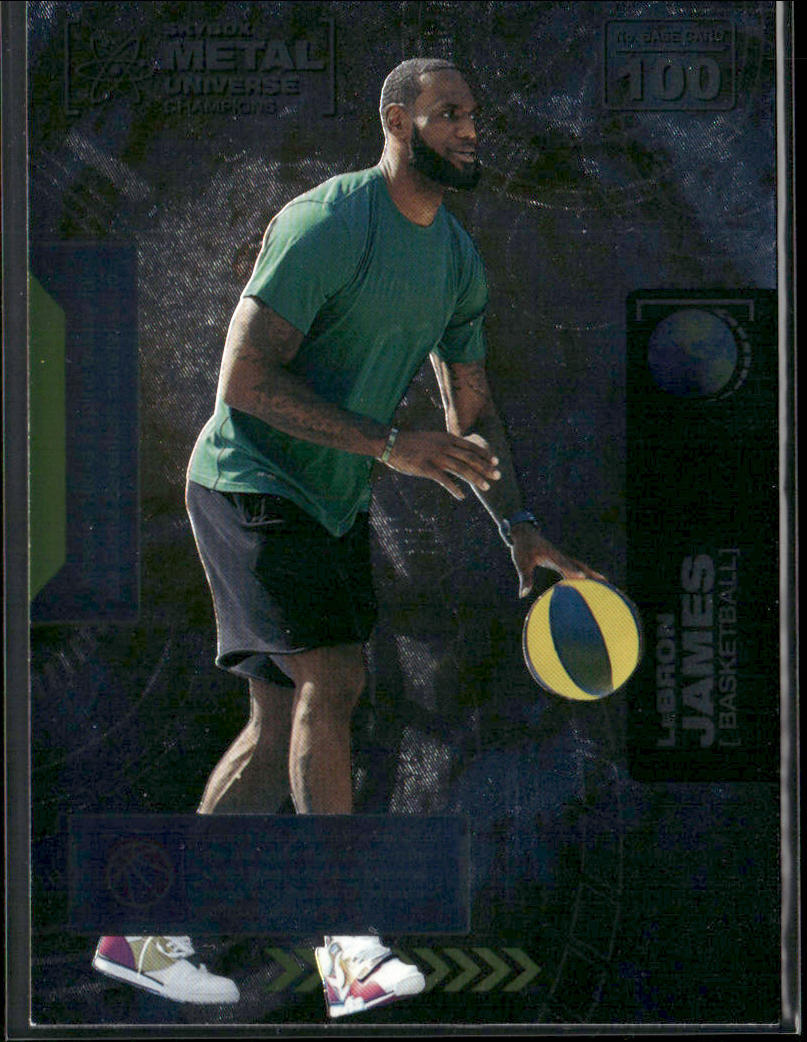 LeBron James 2021 SkyBox Metal Universe Champions #100 front