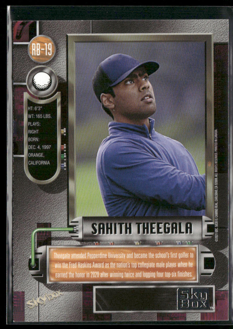 Sahith Theegala 2021 SkyBox Metal Universe Champions 1997-98 Retro #RB-19