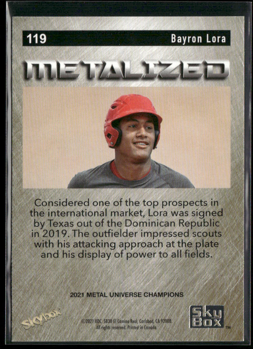Bayron Lora 2021 SkyBox Metal Universe Champions #119