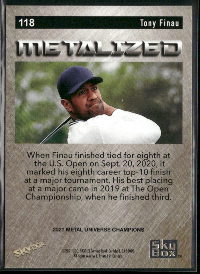 Tony Finau 2021 SkyBox Metal Universe Champions Copper #118 New York Yankees