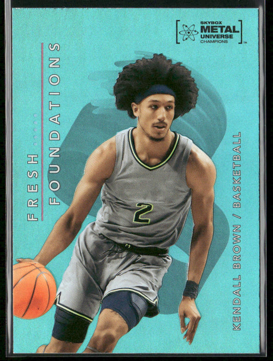 Kendall Brown 2022 SkyBox Metal Universe Champions Fresh Foundations Aqua #FF33