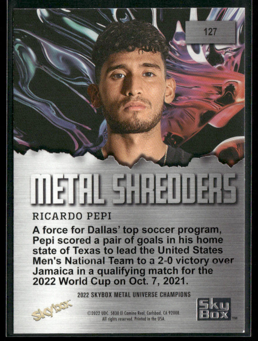 Ricardo Pepi 2022 SkyBox Metal Universe Champions Aqua #127