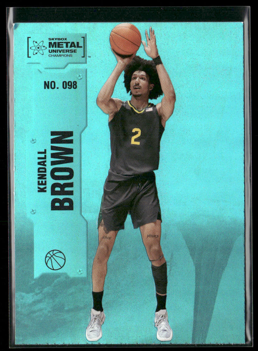 Kendall Brown 2022 SkyBox Metal Universe Champions Aqua #098 front