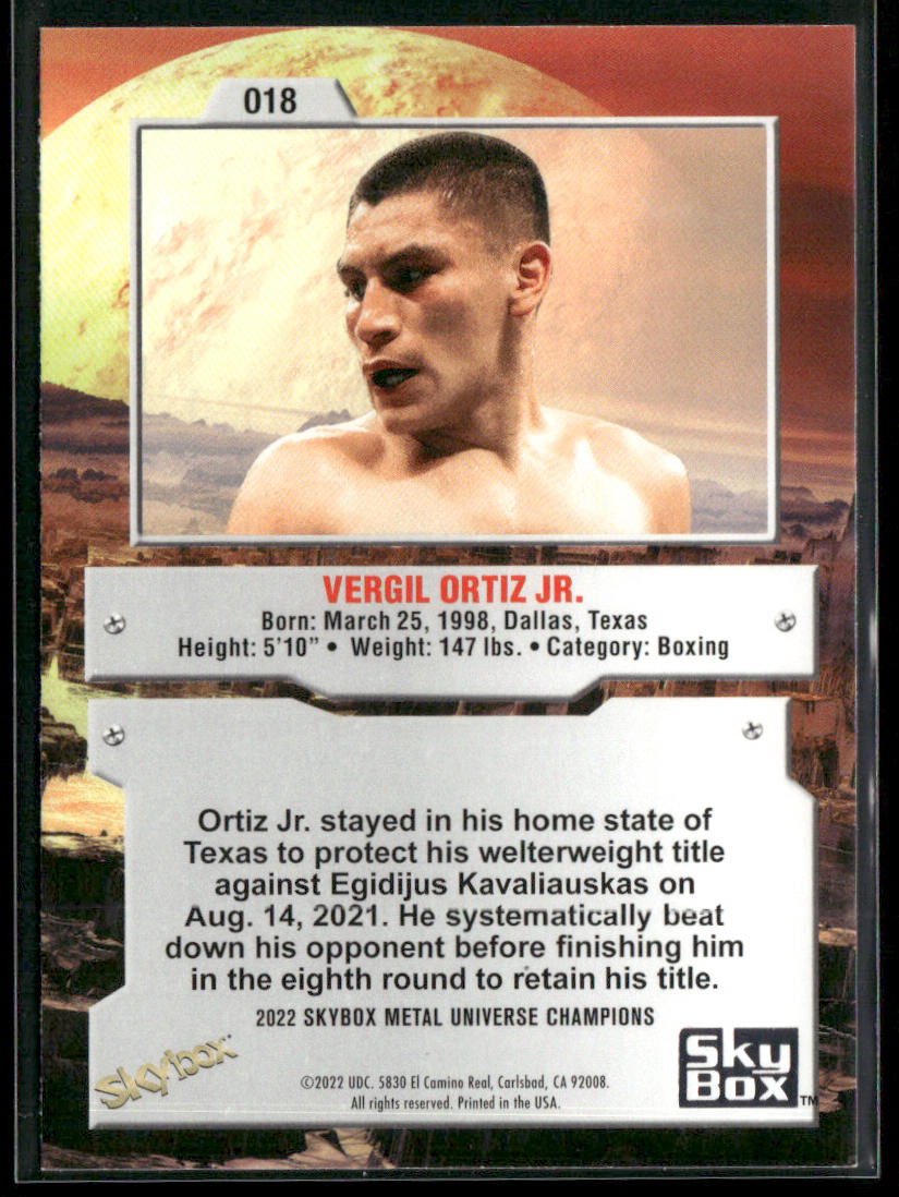 Vergil Ortiz Jr. 2022 SkyBox Metal Universe Champions #018 back