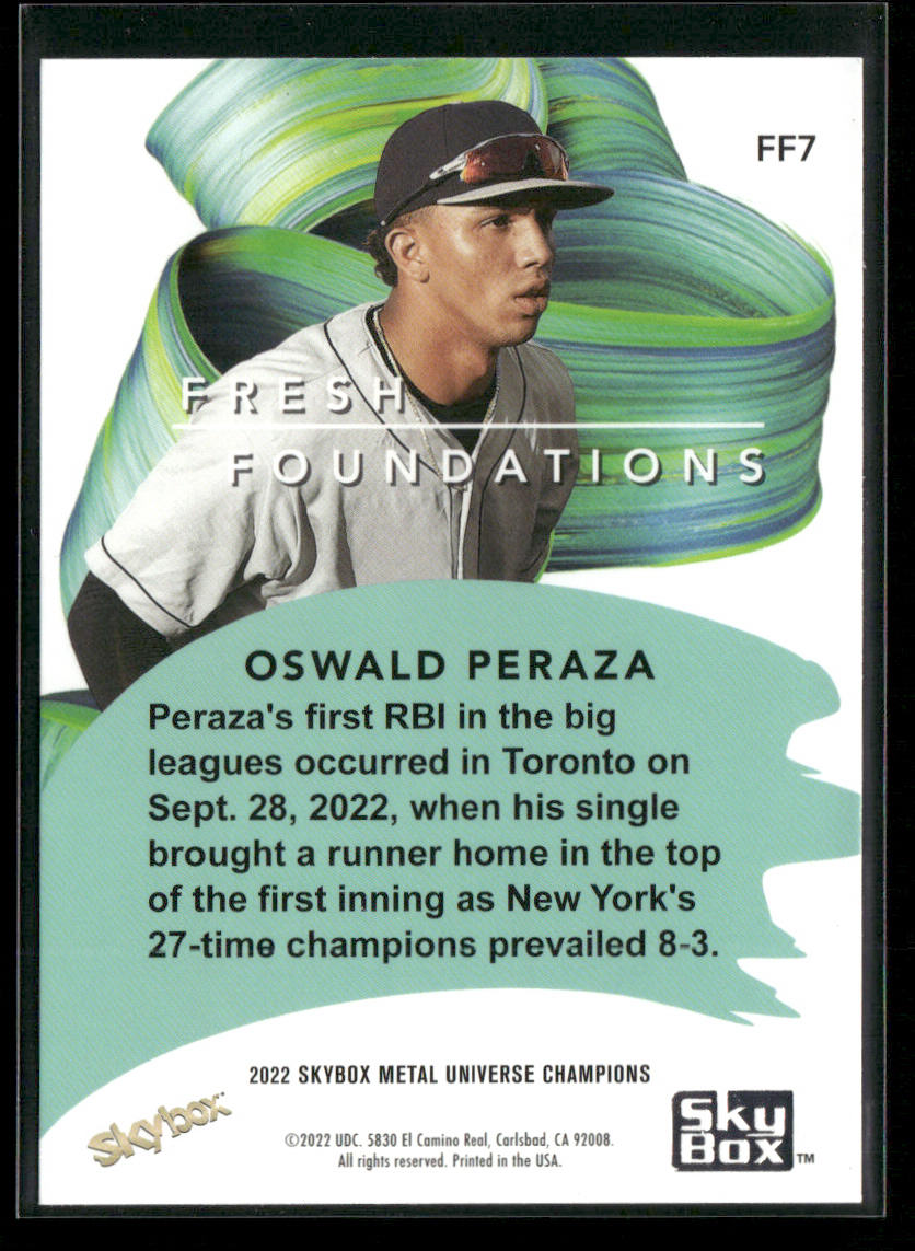 Oswald Peraza 2022 SkyBox Metal Universe Champions Fresh Foundations #FF7