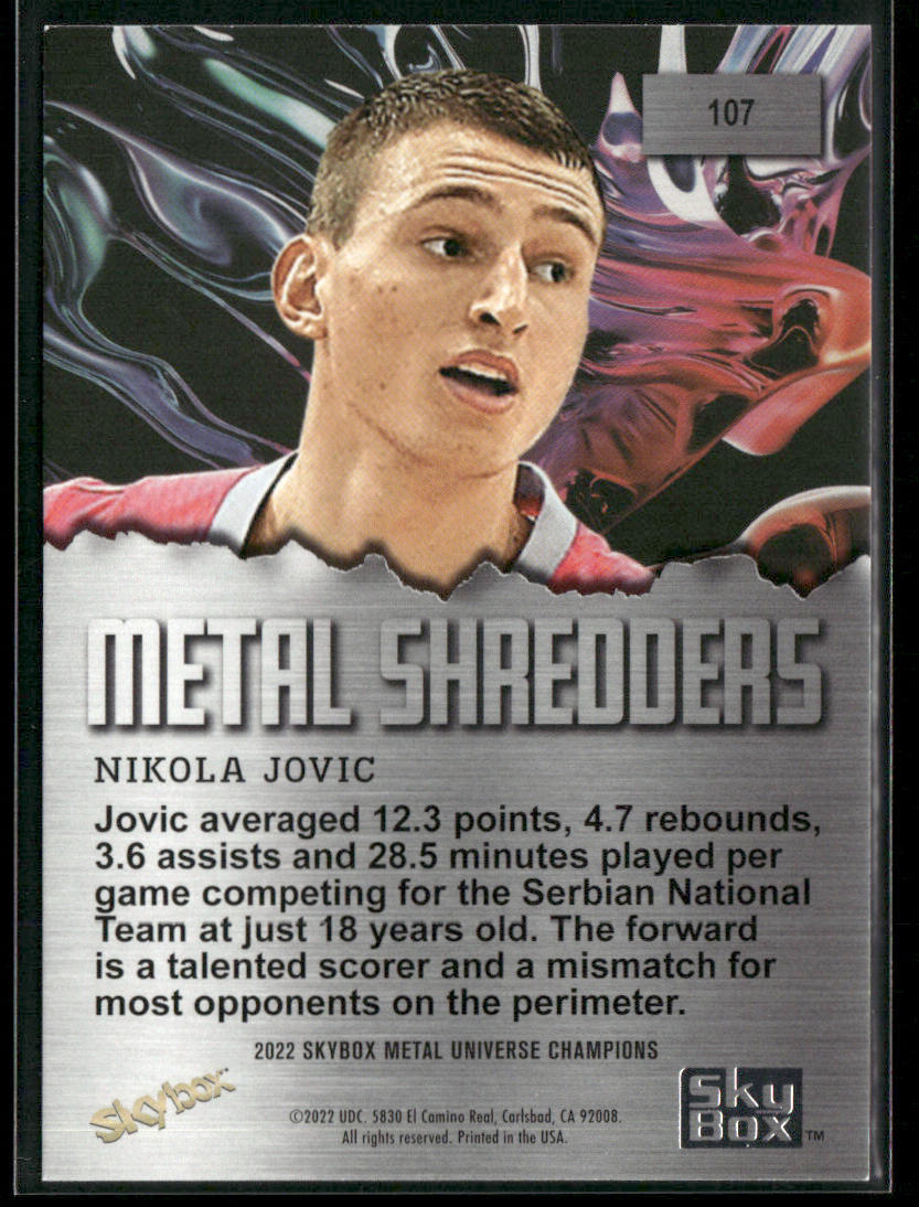 Nikola Jovic 2022 SkyBox Metal Universe Champions #107