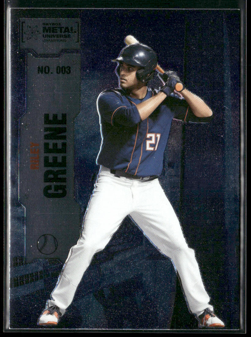 Riley Greene 2022 SkyBox Metal Universe Champions #003 front