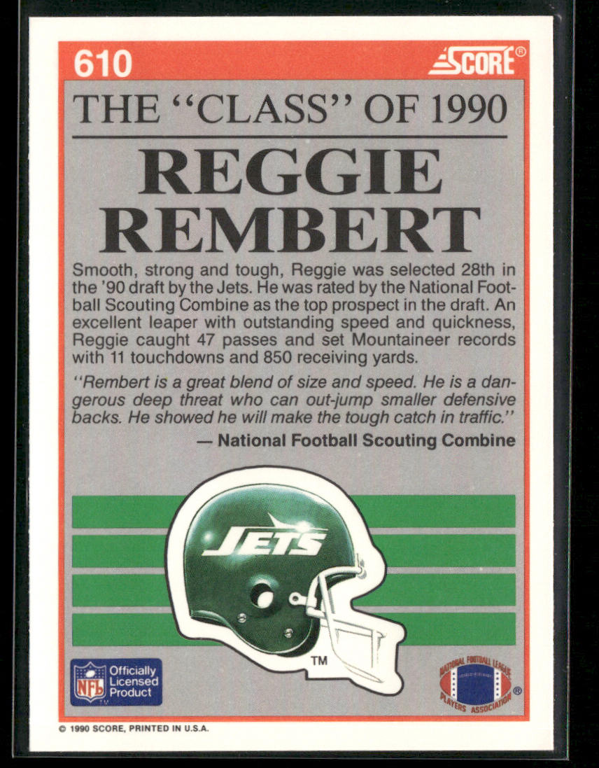 Reggie Rembert 1990 Score #610 New York Jets back
