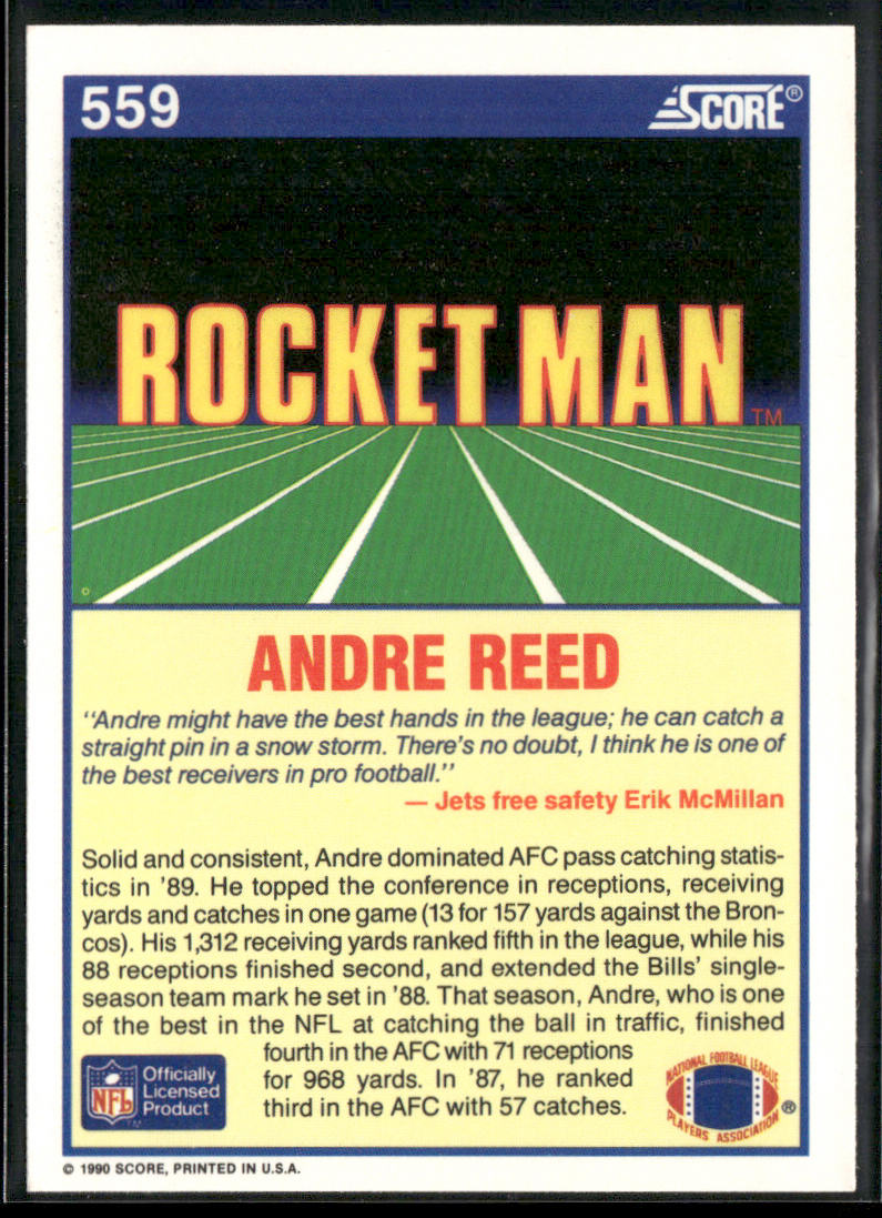 Andre Reed 1990 Score #559 Buffalo Bills back