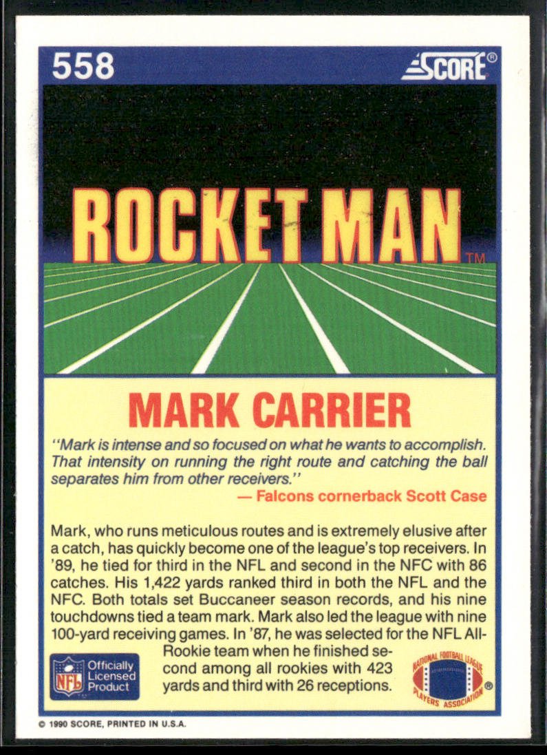 Mark Carrier 1990 Score #558 Tampa Bay Buccaneers back