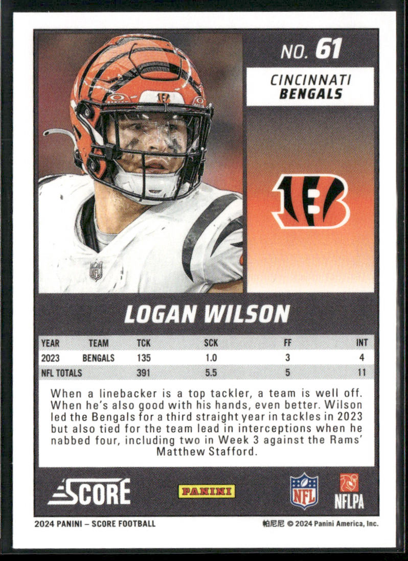 Logan Wilson 2024 Score #61 Cincinnati Bengals