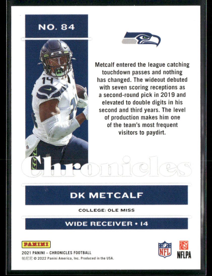 DK Metcalf 2021 Panini Chronicles #84 Seattle Seahawks