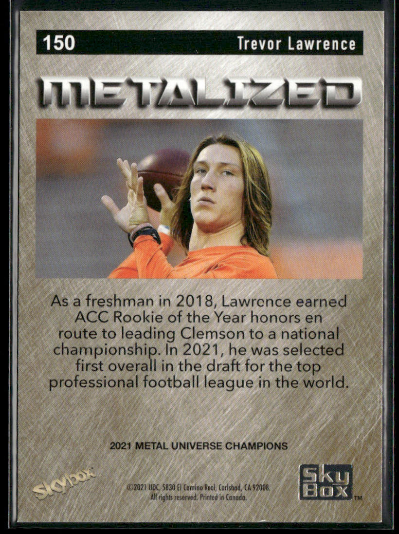 Trevor Lawrence 2021 SkyBox Metal Universe Champions #150