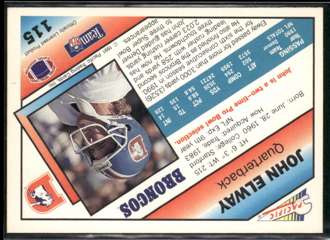 John Elway 1991 Pacific #115 Denver Broncos